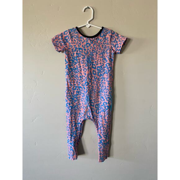 Rags 18-24m Blue/Pink Leopard Print Romper - Picture 2 of 2